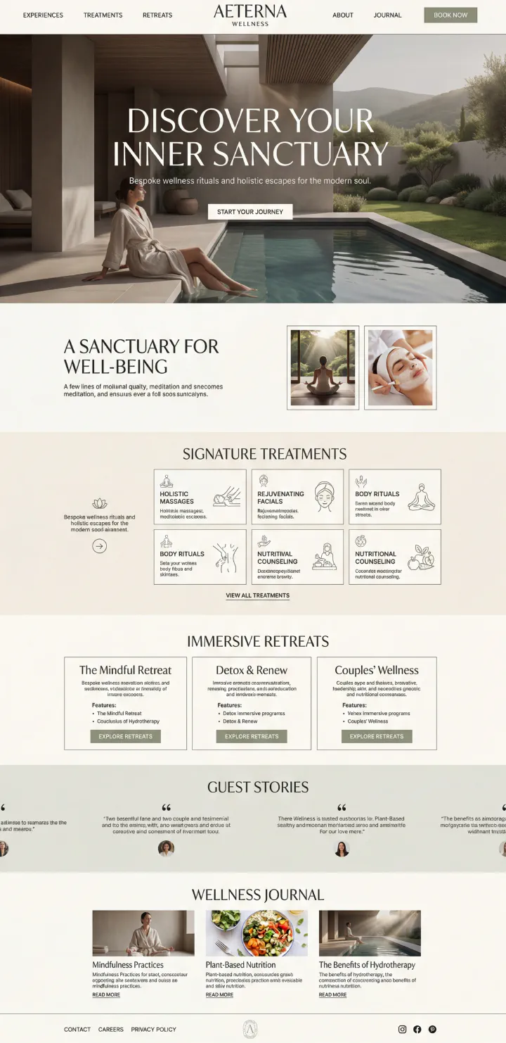 Wellness Retreat Website Design
