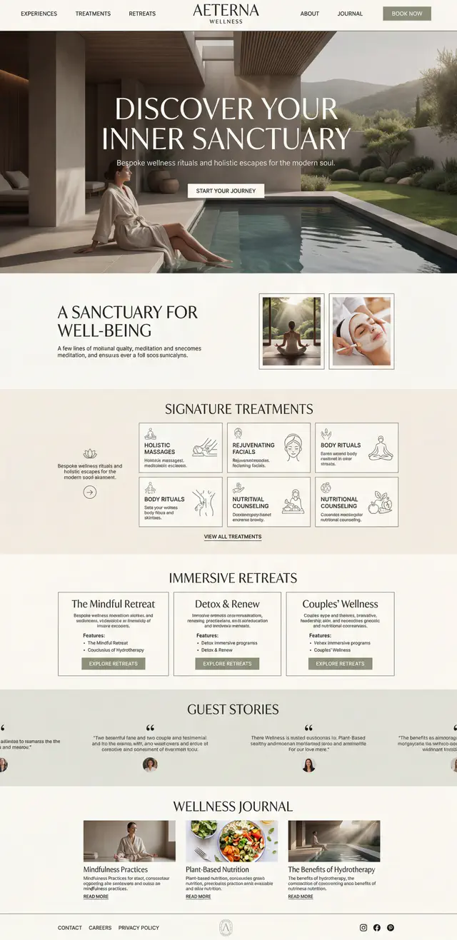 Wellness Retreat Website Design