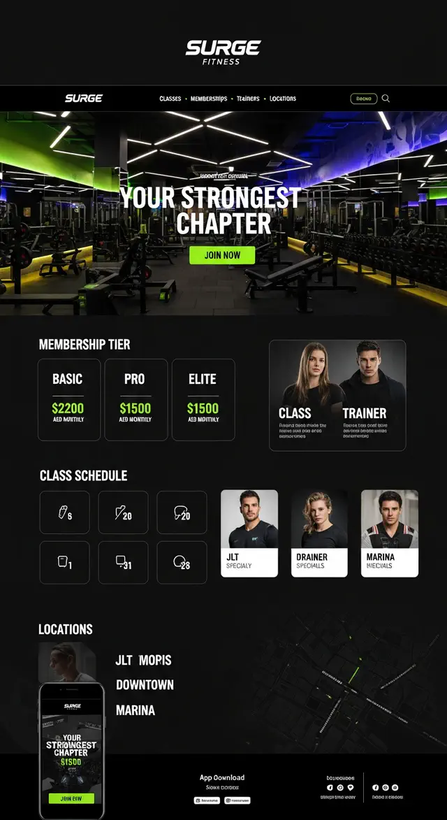 Fitness Center Website Design