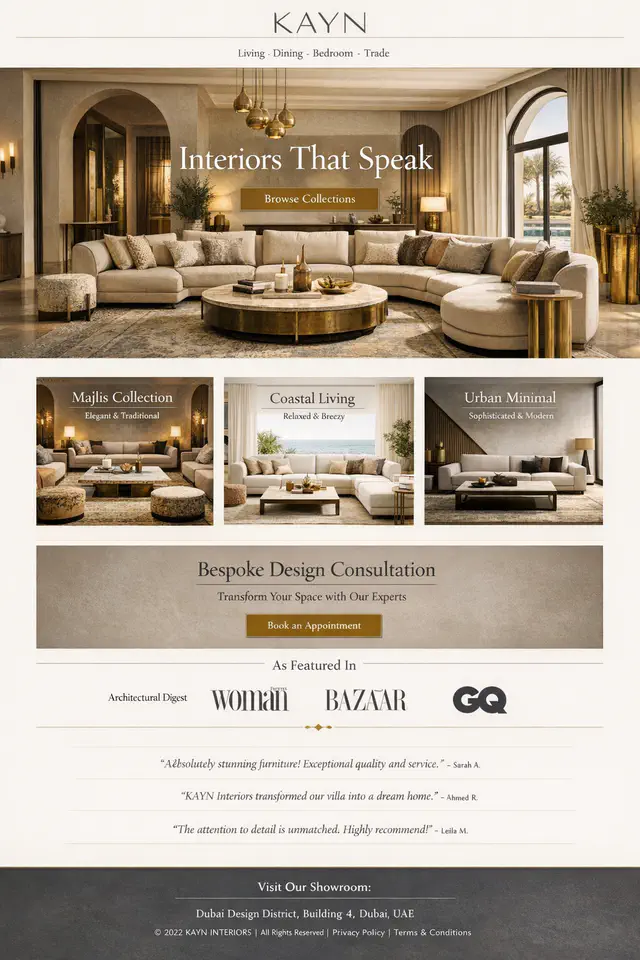 Interior Design Website Design