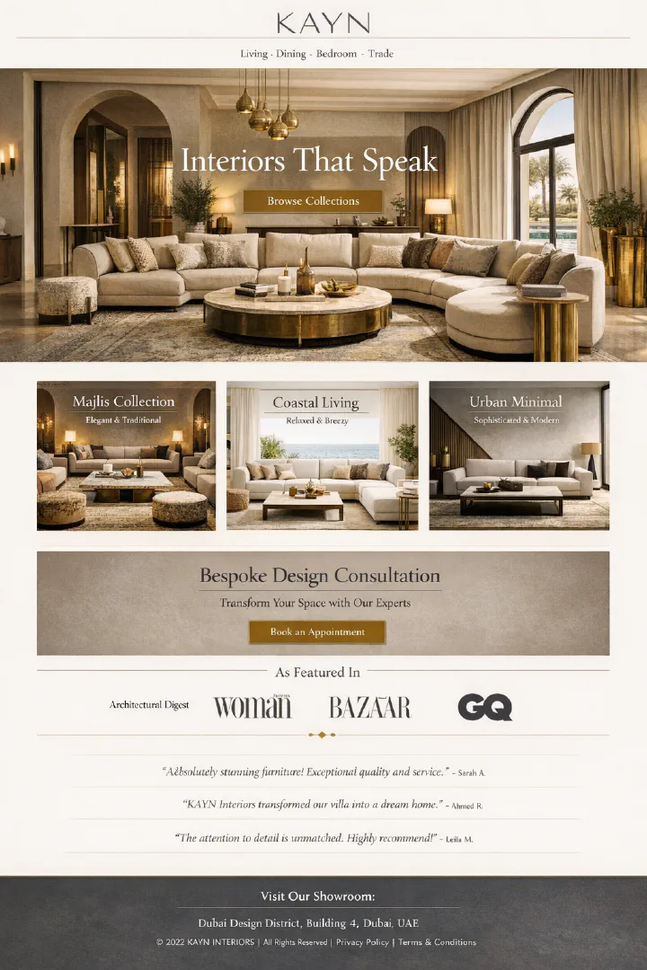 Interior Design Website Design